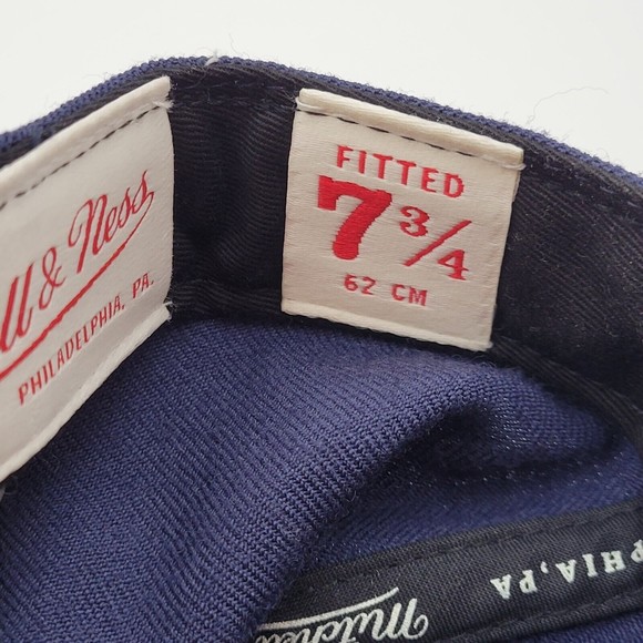 Washington Wizards Mitchell & Ness Blue Red Fitted Hat Cap 7 3/4 NBA 100% Wool - Picture 12 of 14